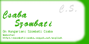 csaba szombati business card